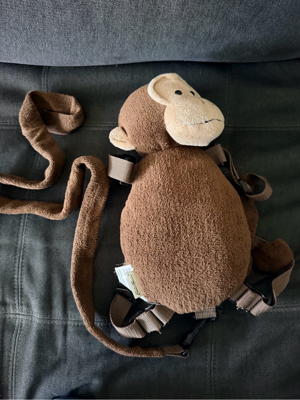 Eddie Bauer Brown Monkey Plush Child Harness Backpack